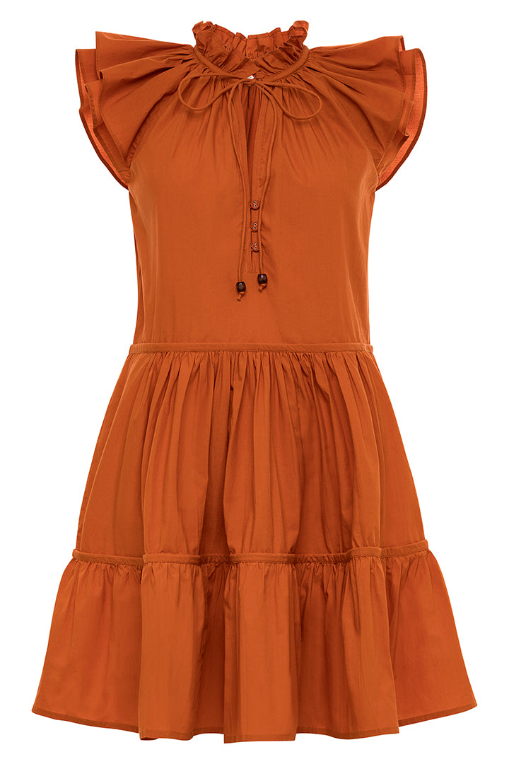 anna cate orange dress Anna Cate Women's Nellie Midi Dress In Choc/stitch In Multi