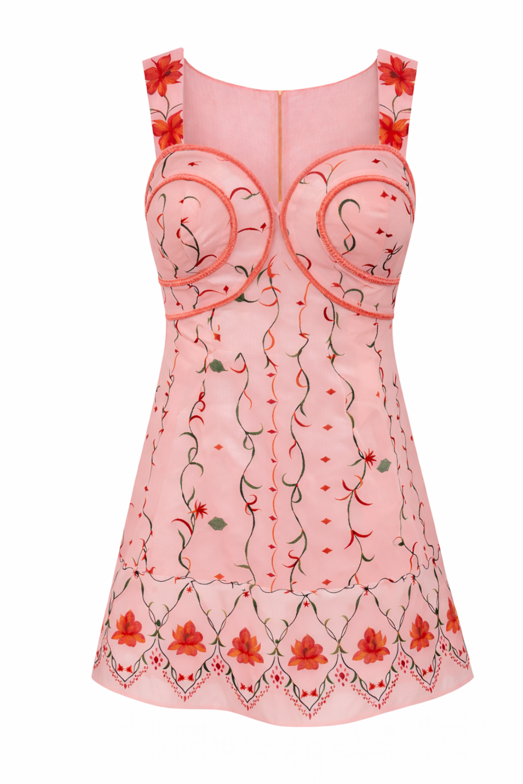 Callie Pink Petal Floral Mini Dress - LARGE