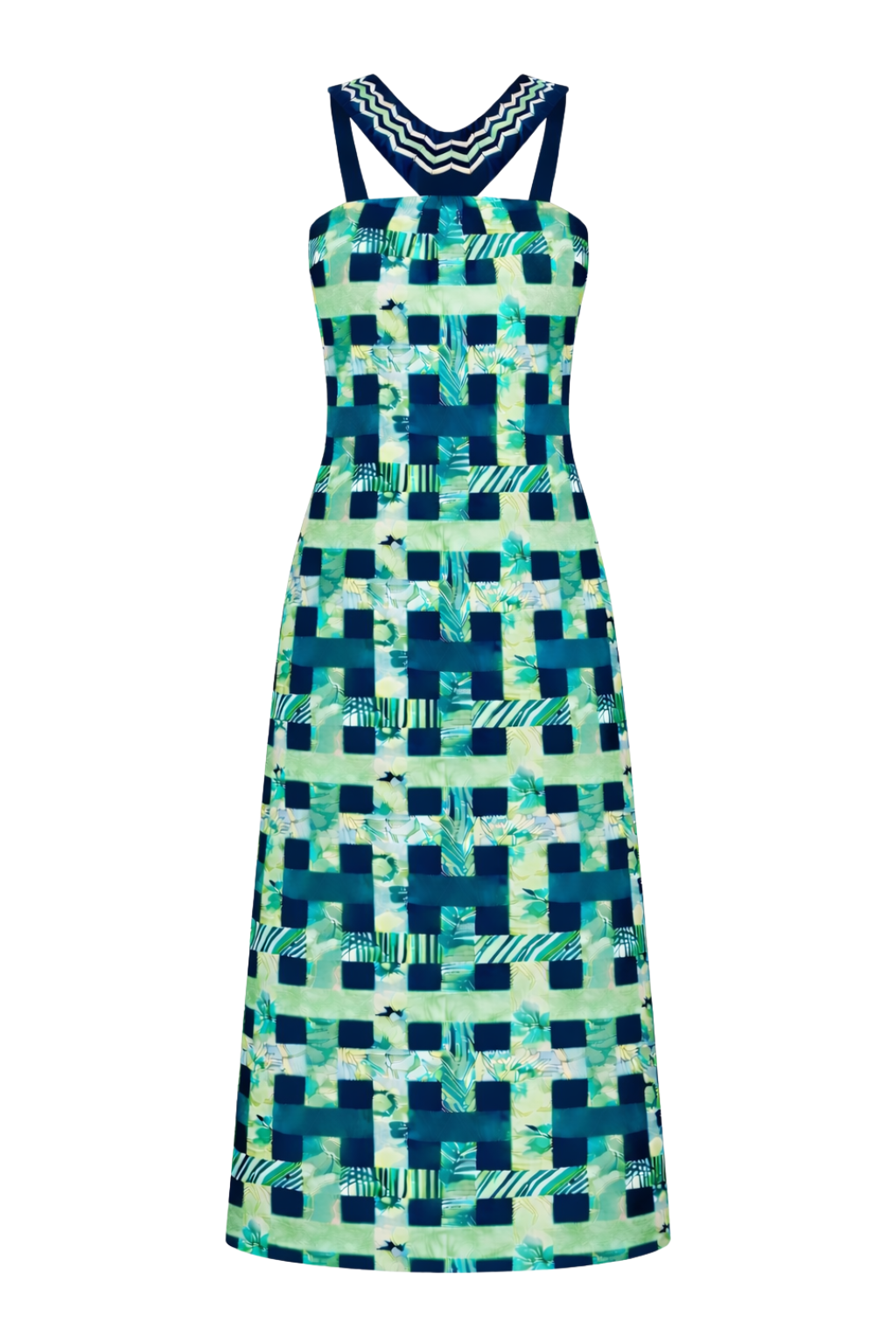 green midi dress for women Green Lace Satin Midi Dress