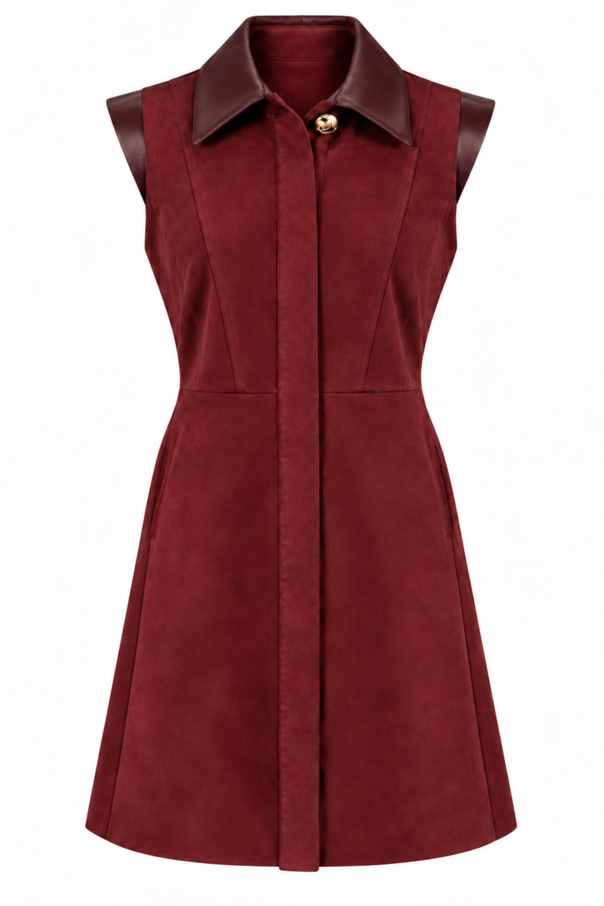 Chris Maroon Suede Mini Dress