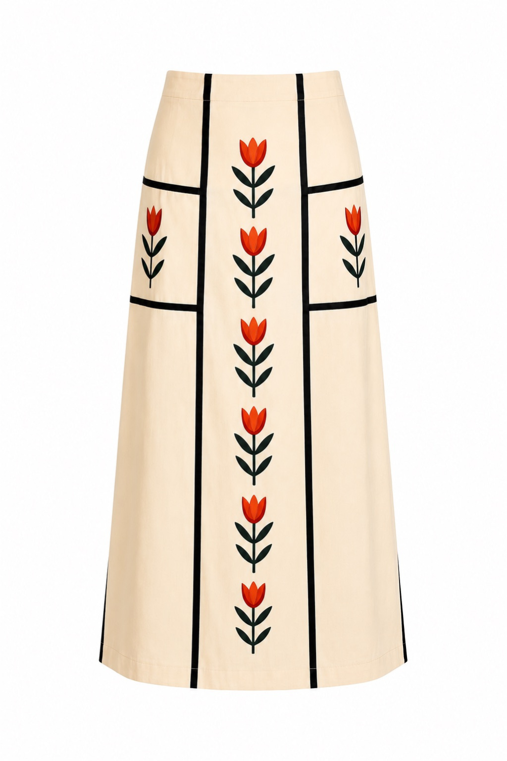 Clayton Ivory Tulipa Midi Skirt