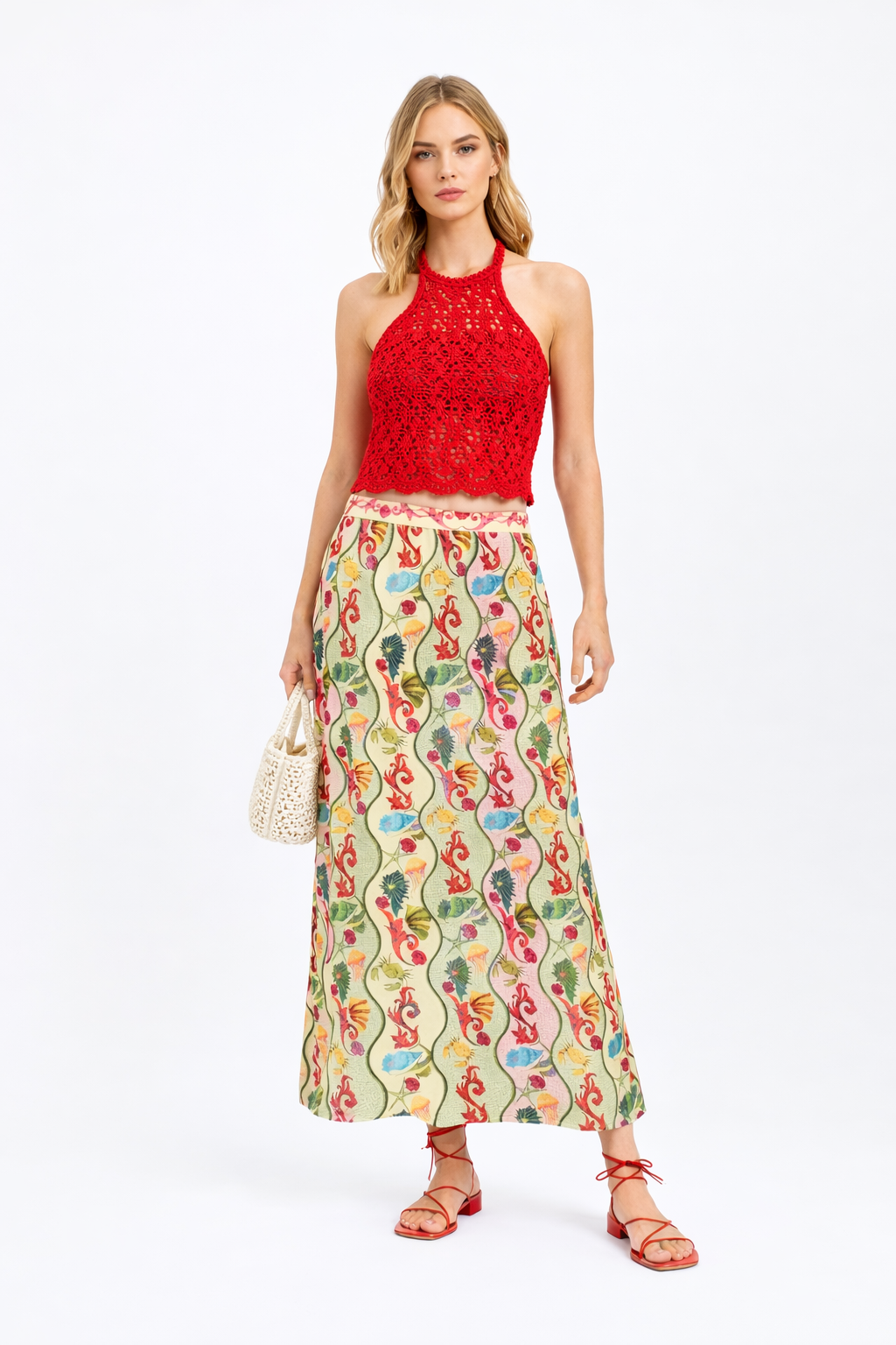 Dillon Multi Shell Midi Skirt