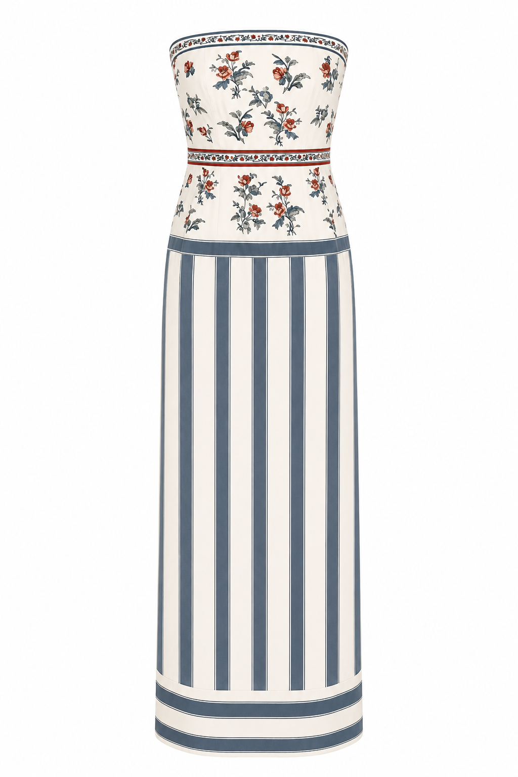 Hampton Heirloom Stripe Floral Midi Dress