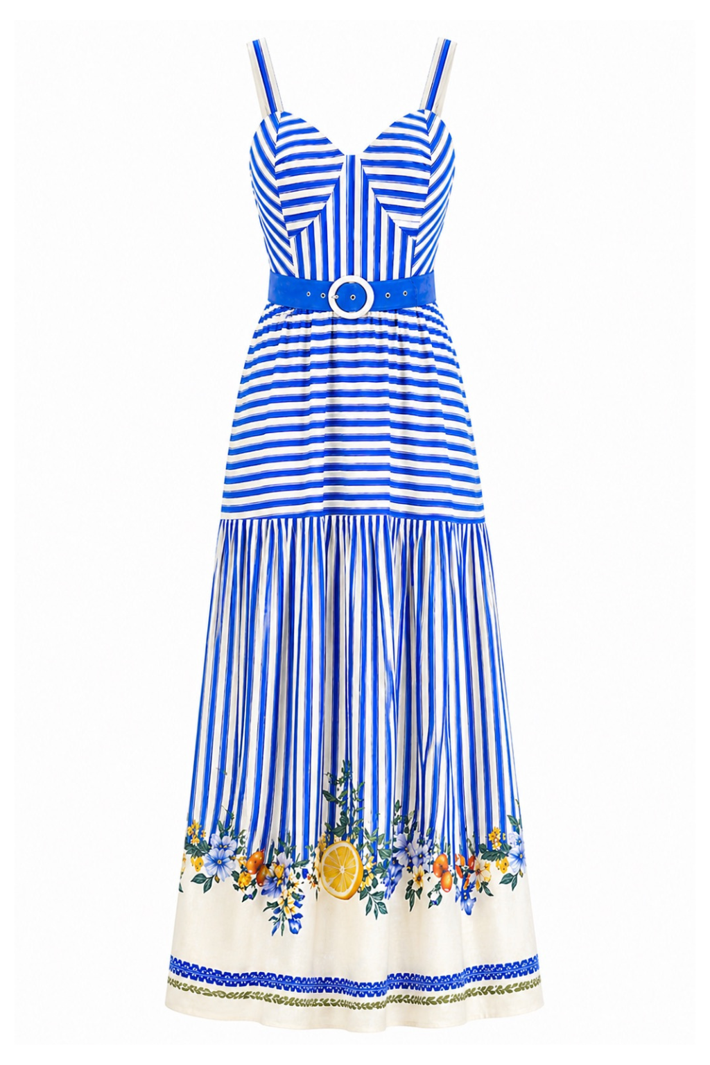 Jameson Italian Blue Stripe Midi Dress