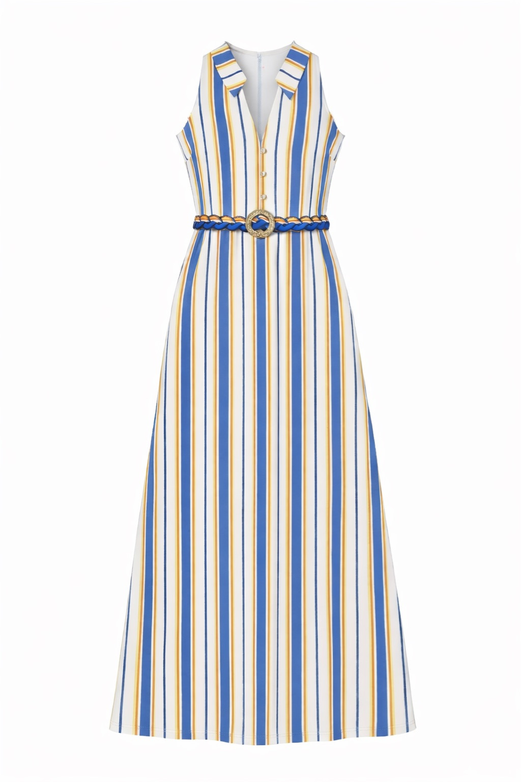 Jill Coastal Stripe Midi Dress