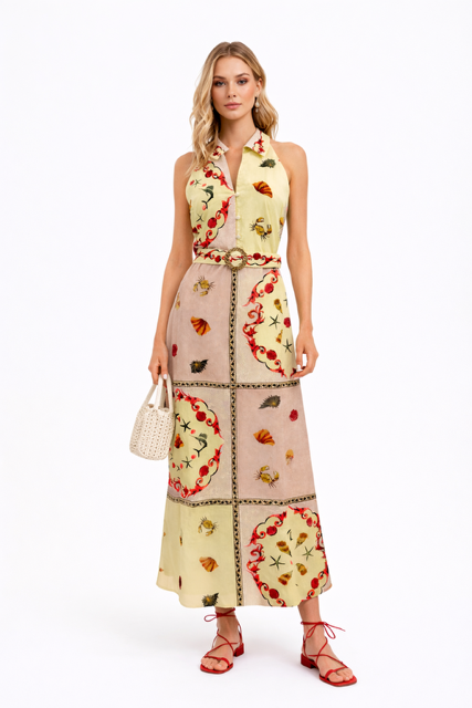 Jill Blush Shell Midi Dress