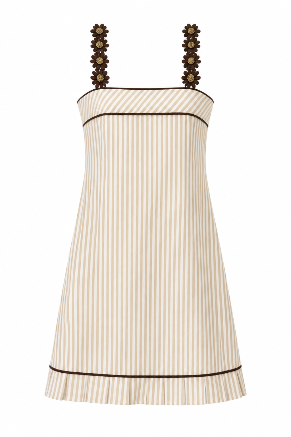 Lills Sand Stripe Floral Mini Dress