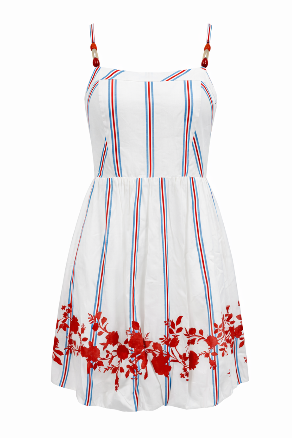 red white and blue mini dress Red White & Blue Puff Sleeve Ann Mini Dress