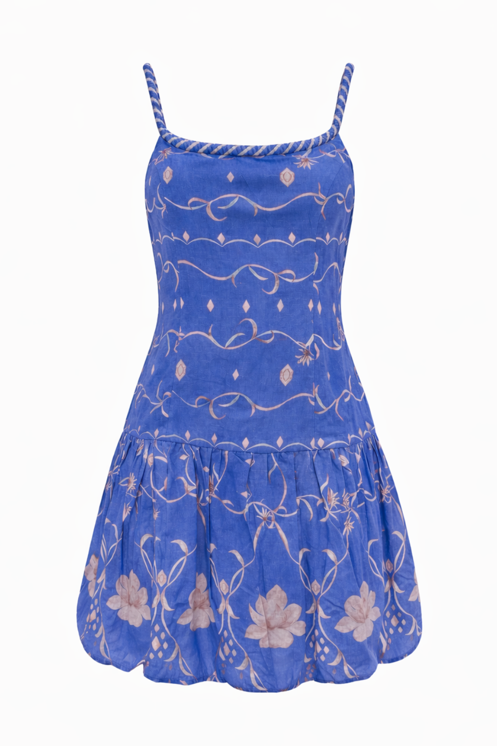 Maddie Sea Petal Blue Floral Mini Dress