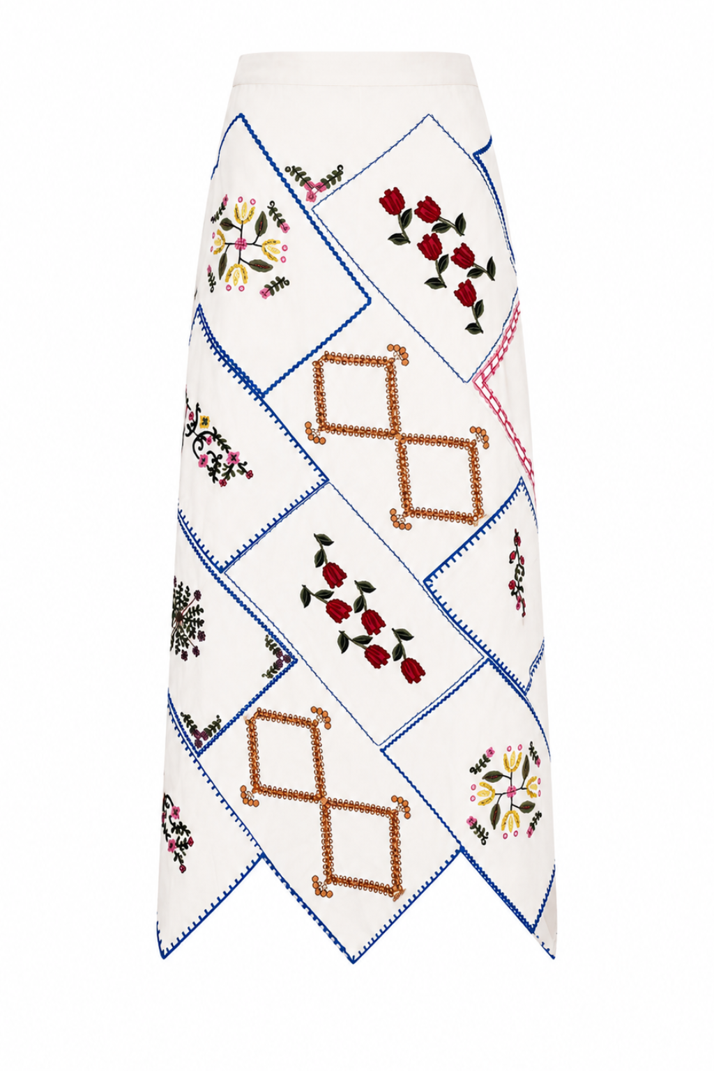 Malo Garden Embroidery Midi Skirt