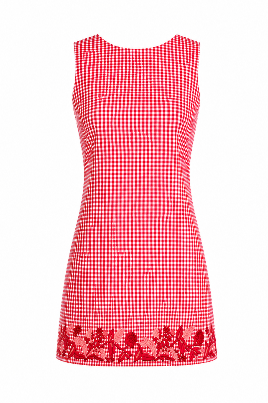 red plaid mini dress Mia Picnic modest wear Loose Casual Short-Sleeve Dress Size:XL (MADE-TO-ORDER) Hand wash cold
