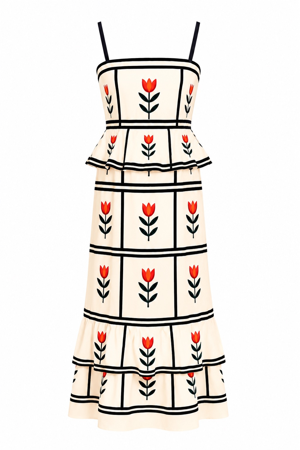 Millard Ivory Tulipa Midi Dress