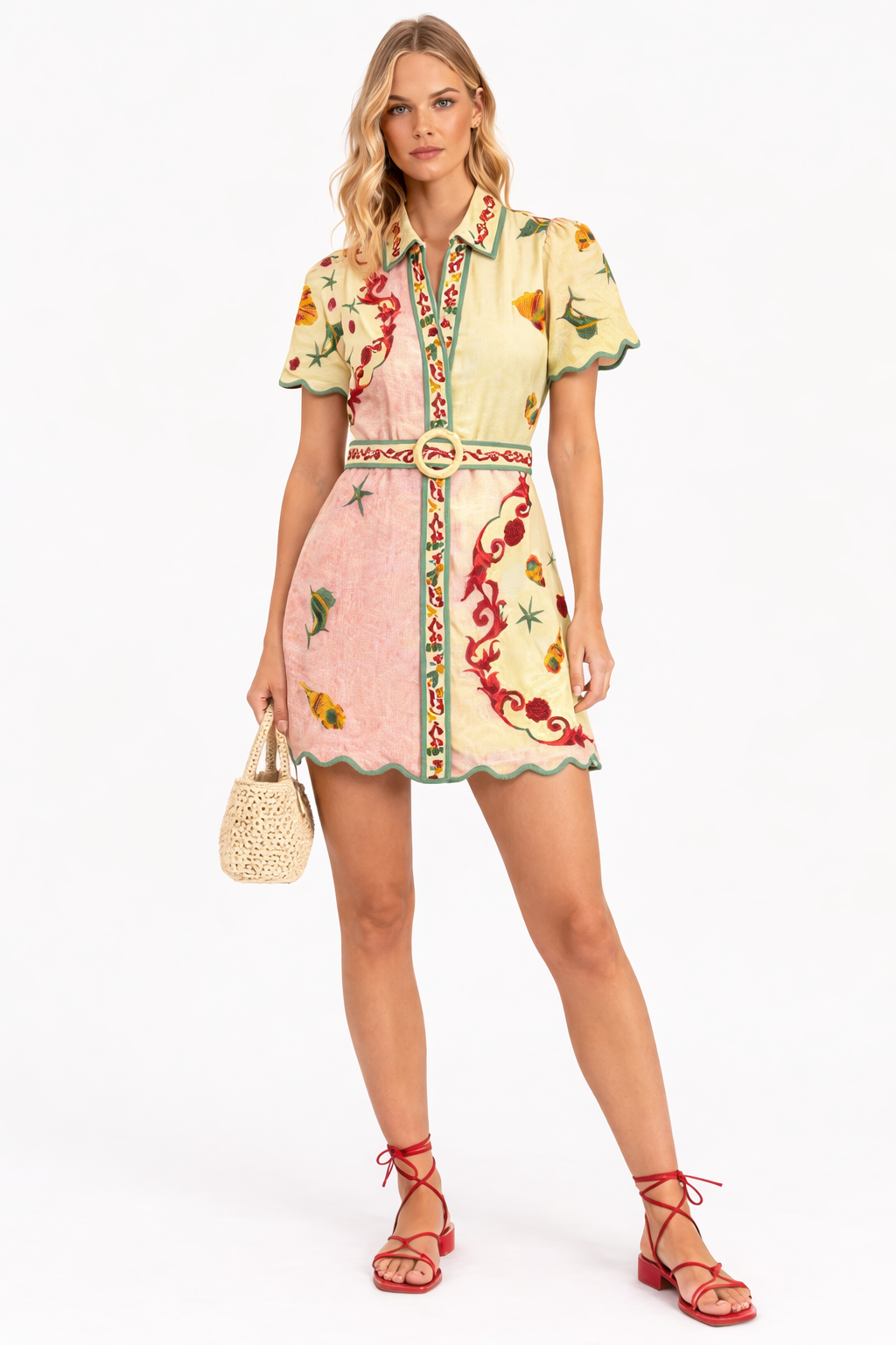 Poppy Blush Shell Mini Dress