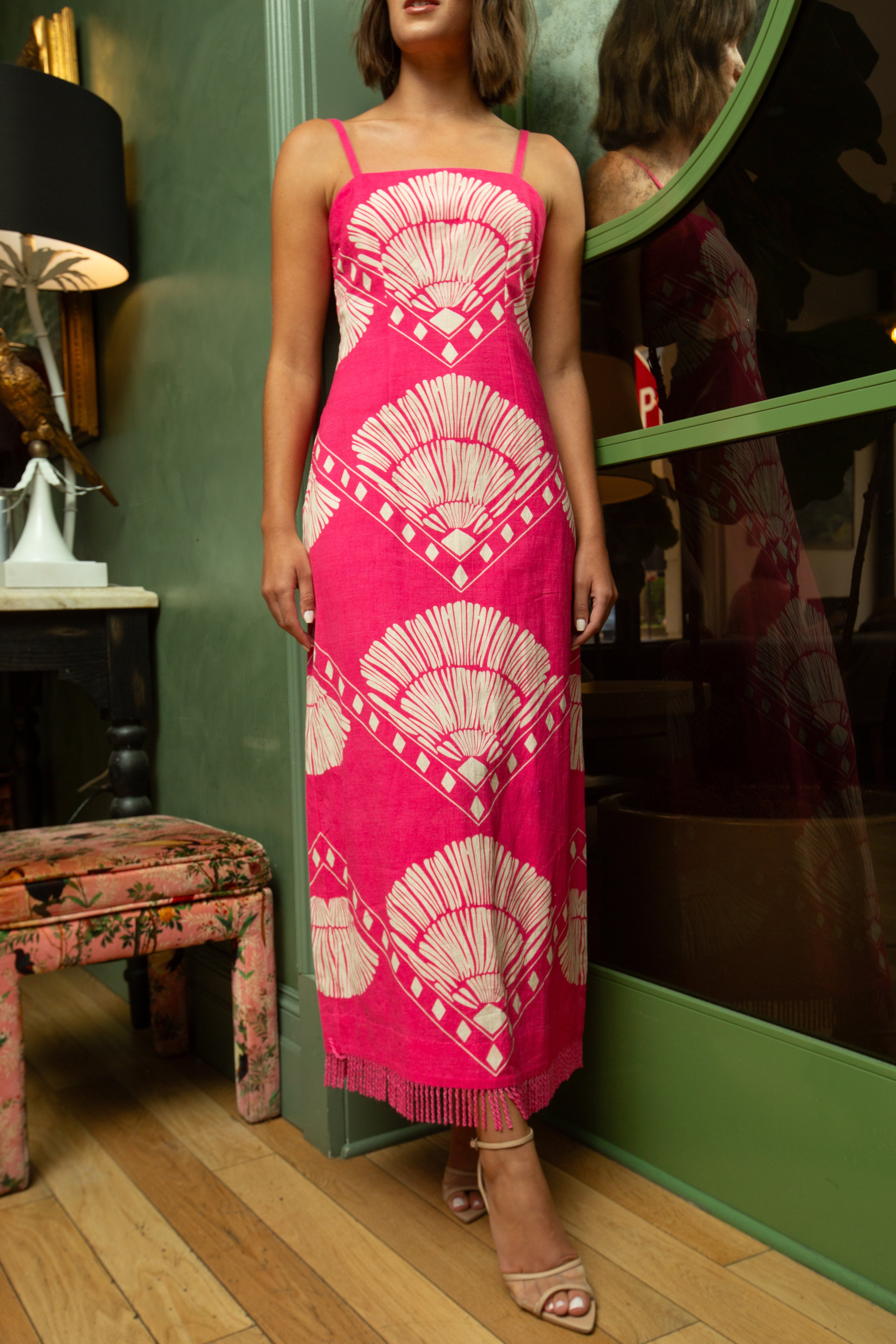 Shannon Hot Pink Midi Dress