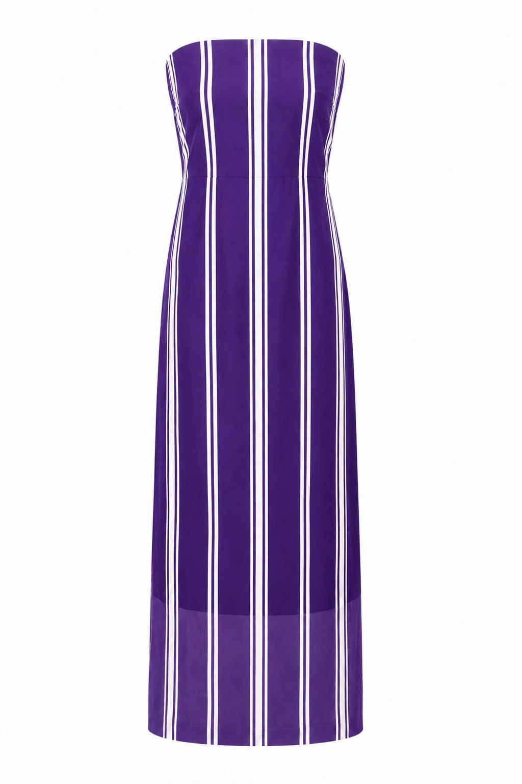 Stella Purple Stripe Strapless Midi Dress