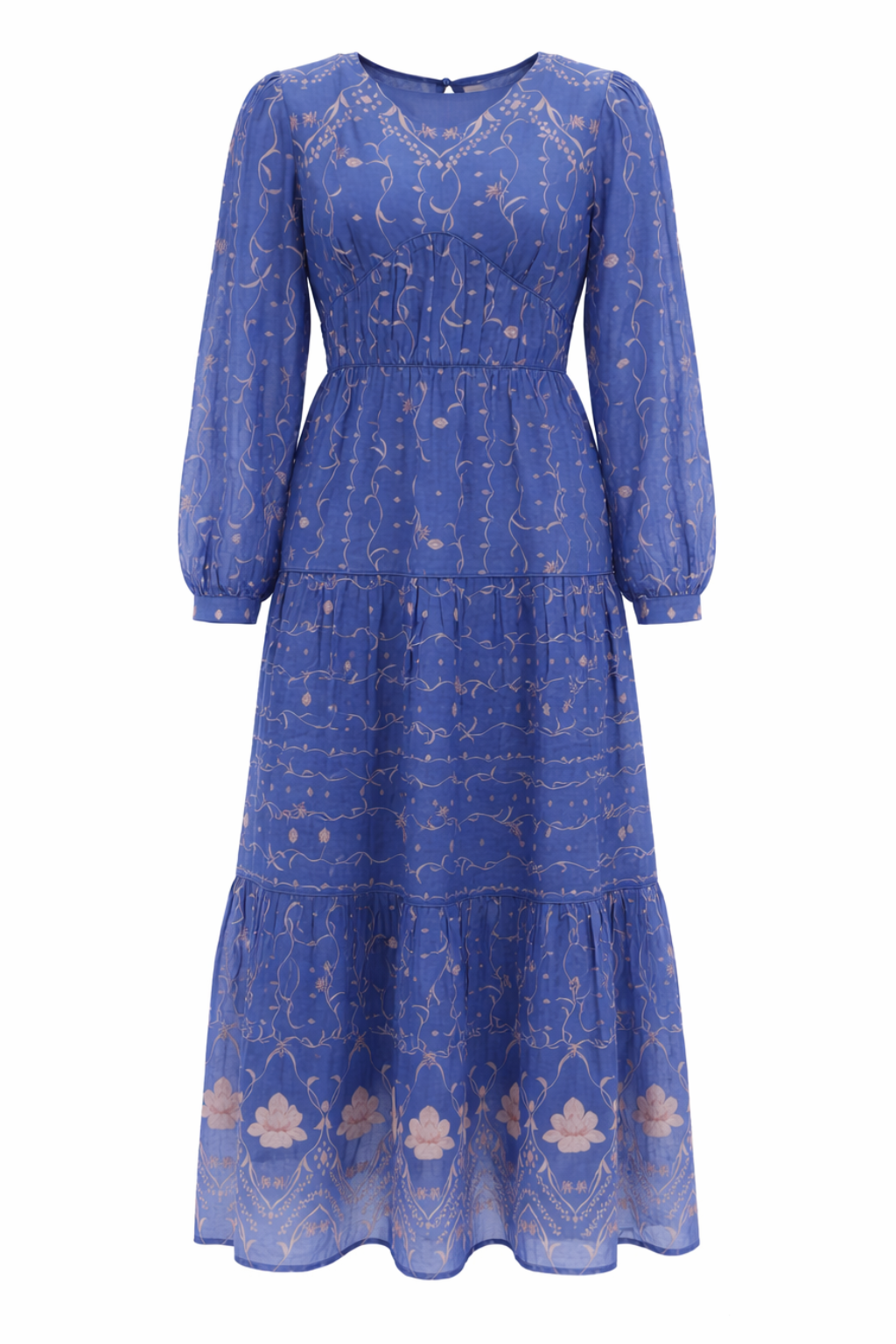 Tate Sea Petal Blue Floral Midi Dress