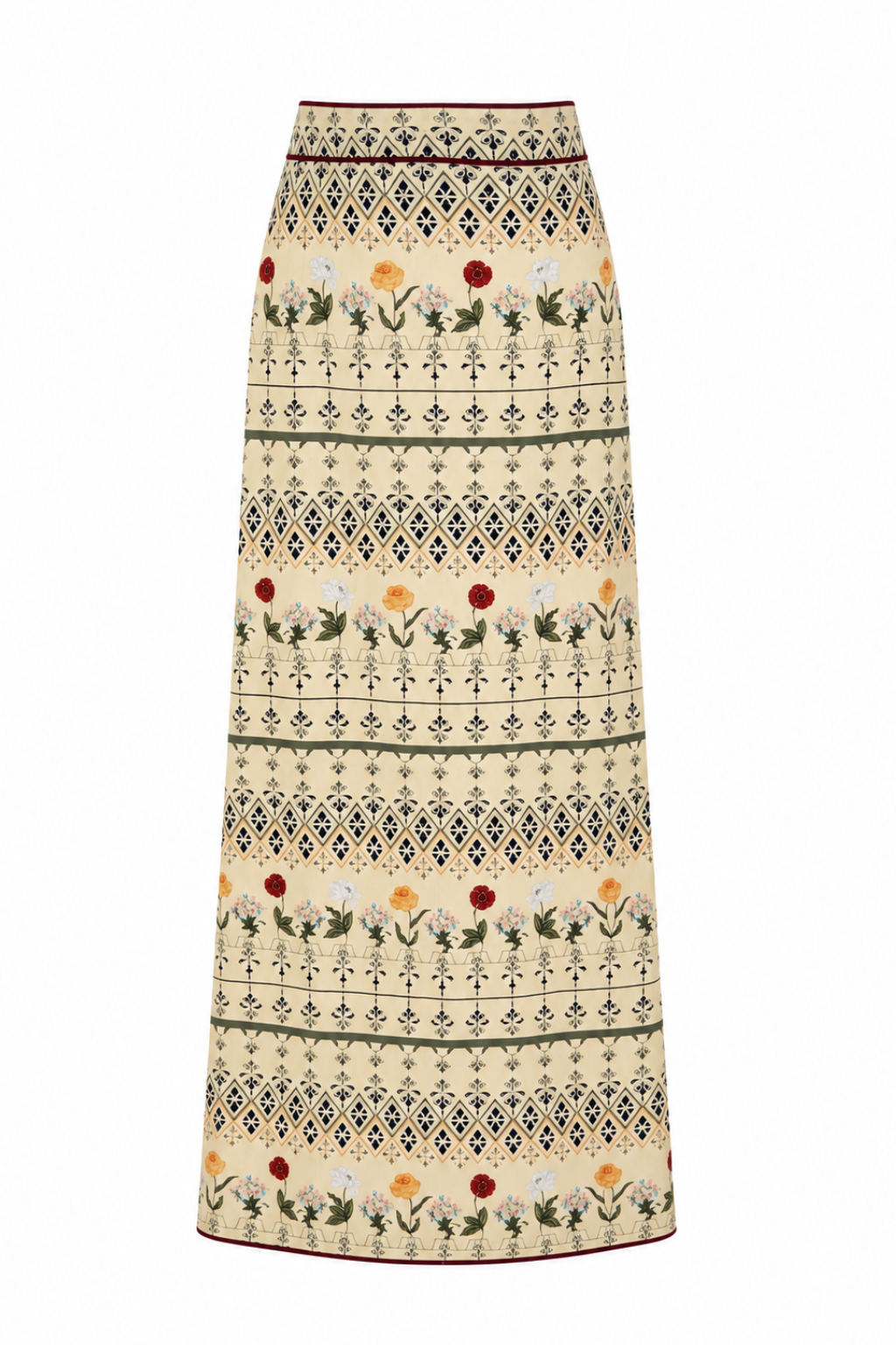 Warren Ivory Lorelei Garden Midi Skirt