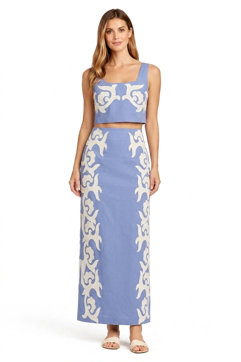 Blake Ice Blue Fleur Tank