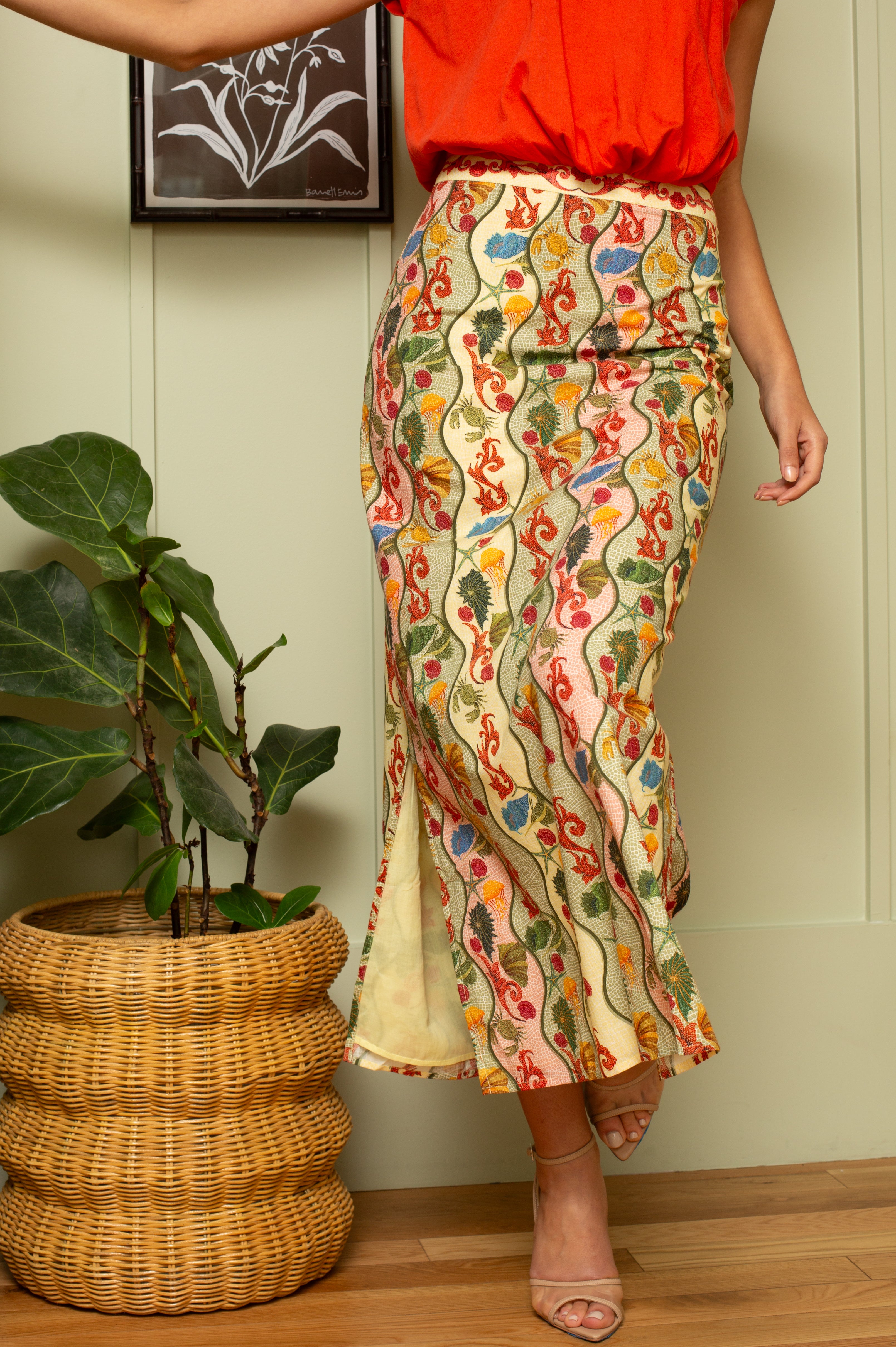 Dillon Multi Shell Midi Skirt