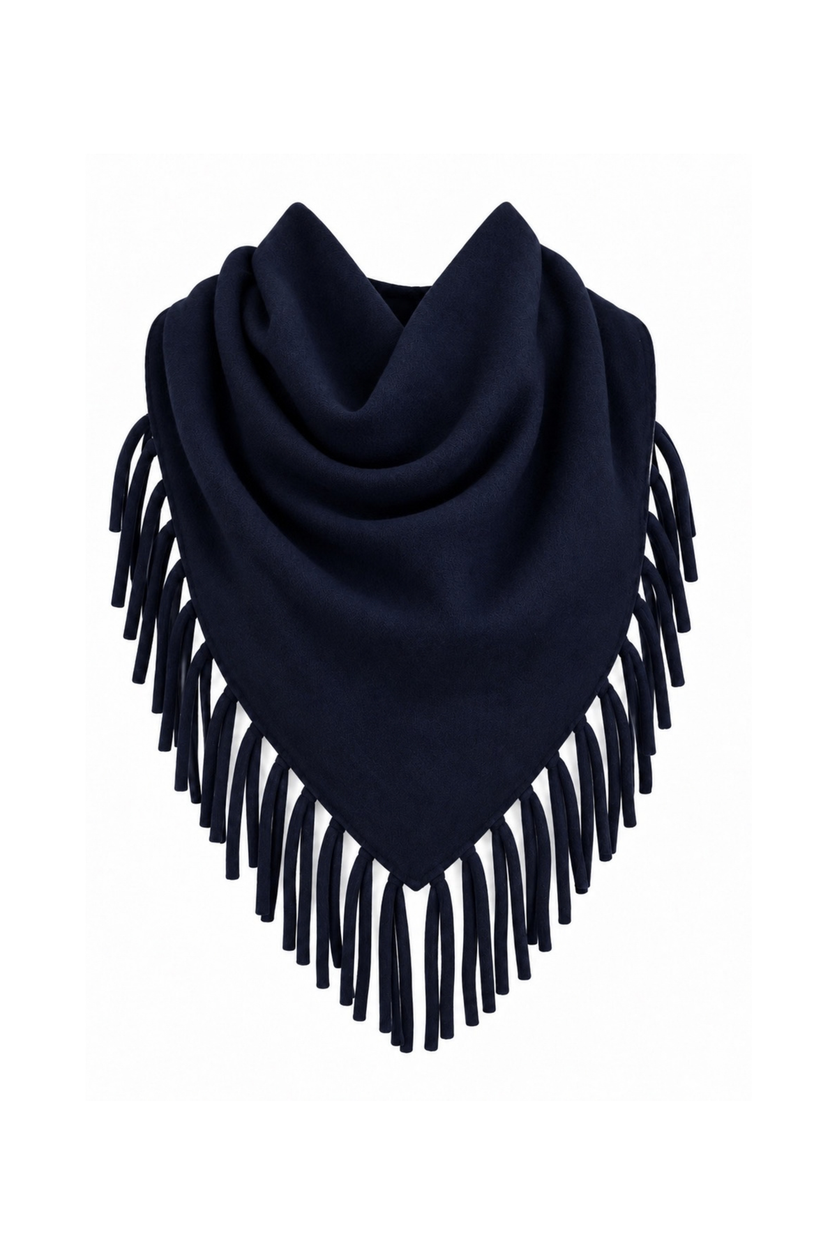 Navy Fringe Neck Scarf
