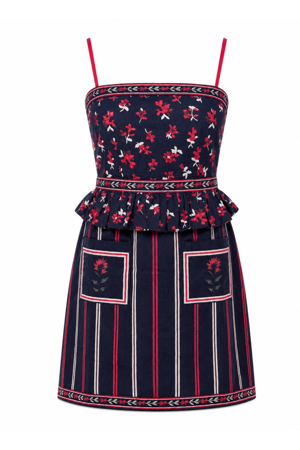 Grace Navy Amora Stripe Mini Dress
