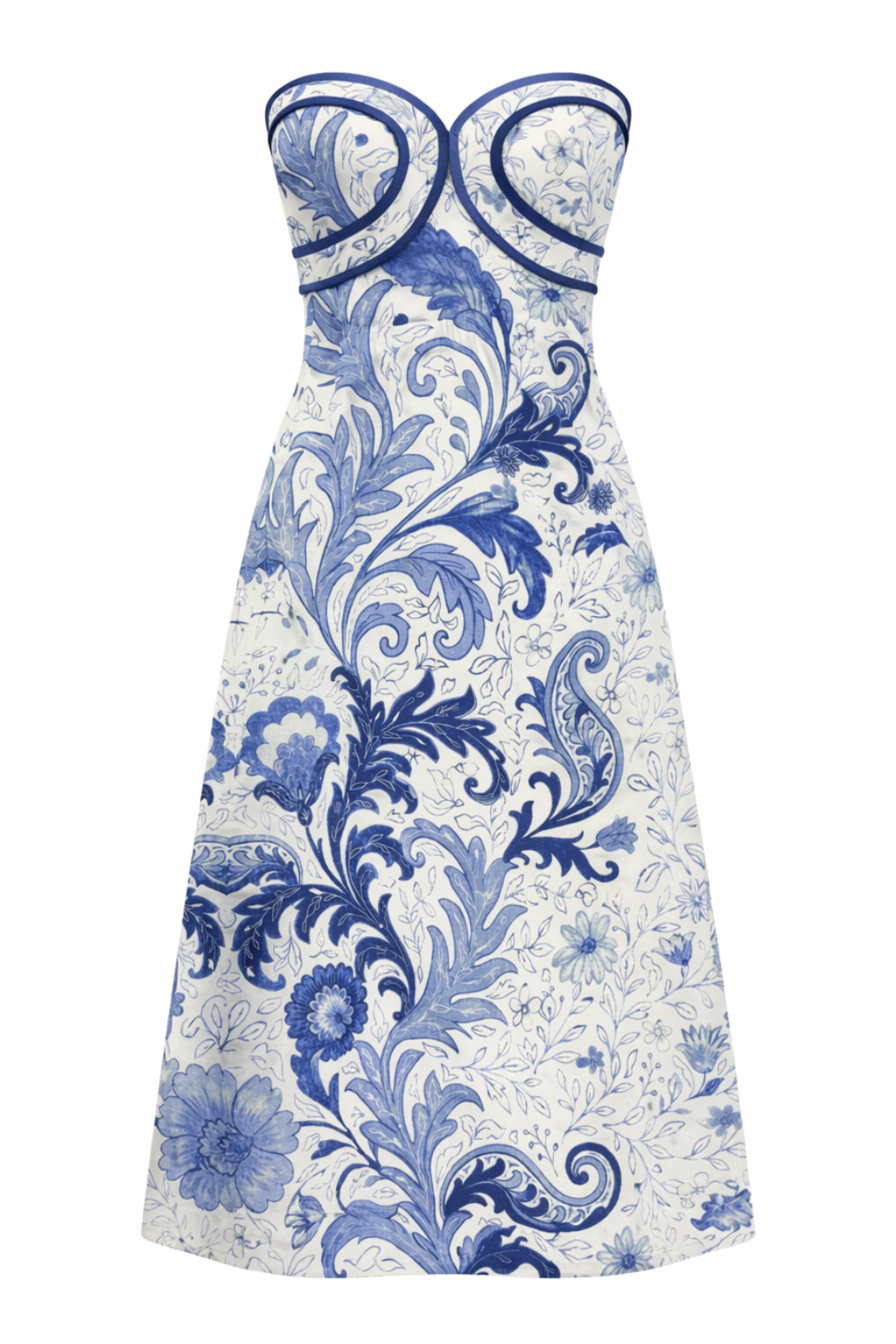 Hayden Blue Wave Strapless Midi Dress