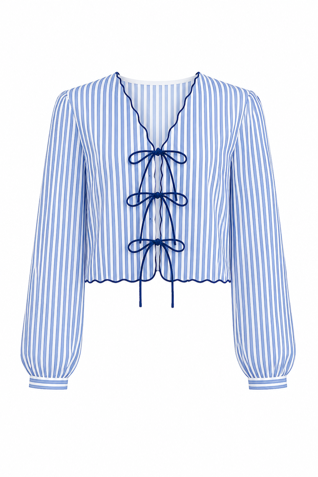 Jane Italian Blue Stripe Top