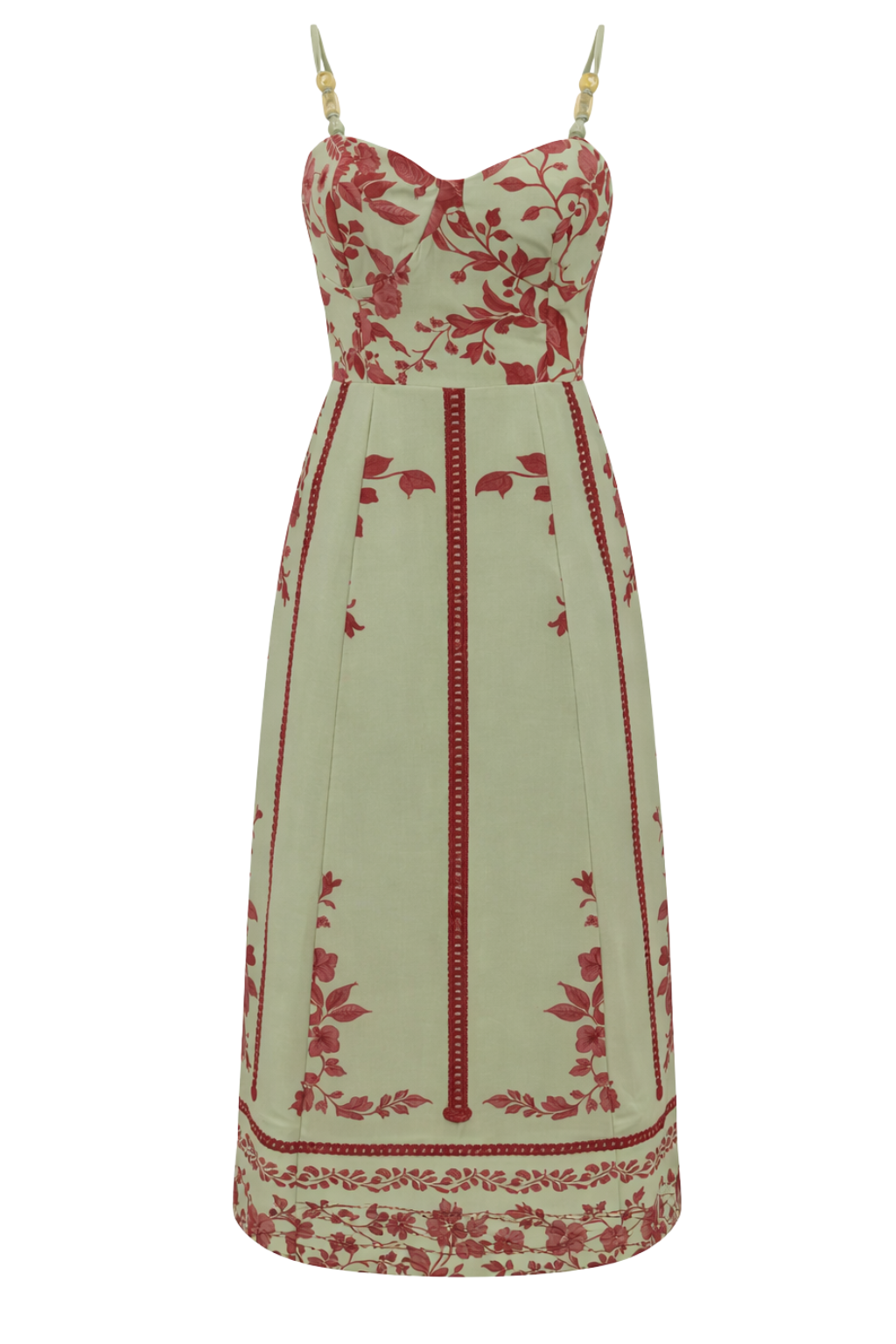 Junie Coral Petal Floral Midi Dress