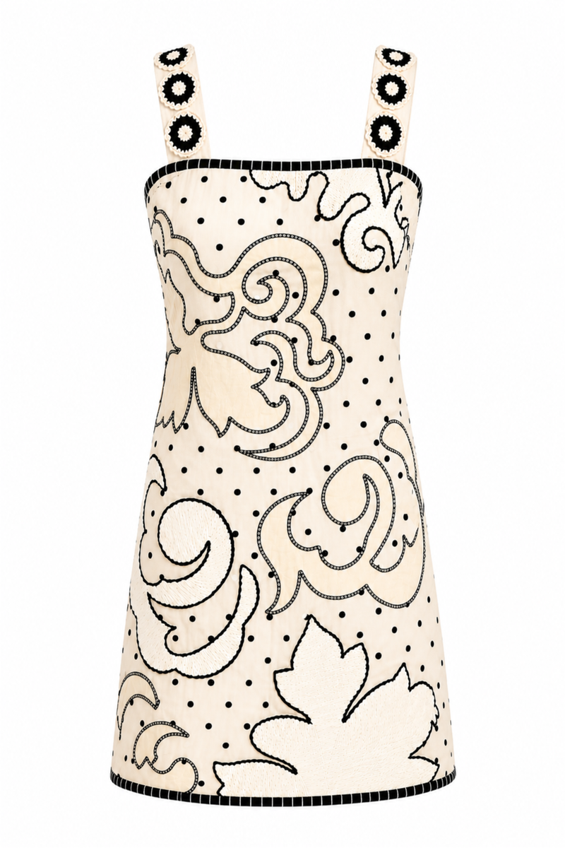ann mini dress in ivory ann mini dress in ivory majorelle Shona Joy - Allegra Lace Panelled Micro Mini Dress