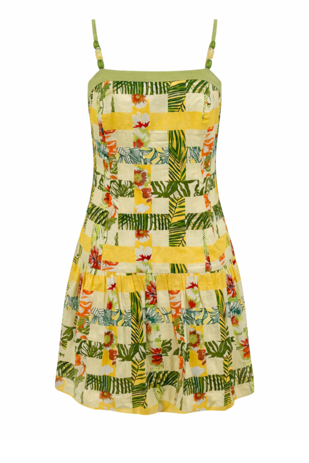 Miriam Yellow Multi Checkmate Mini Dress