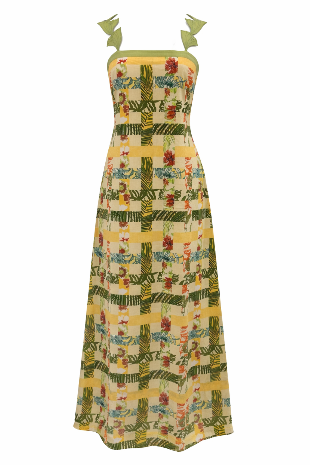 Raleigh Yellow Multi Checkmate Midi Dress | Anna Cate