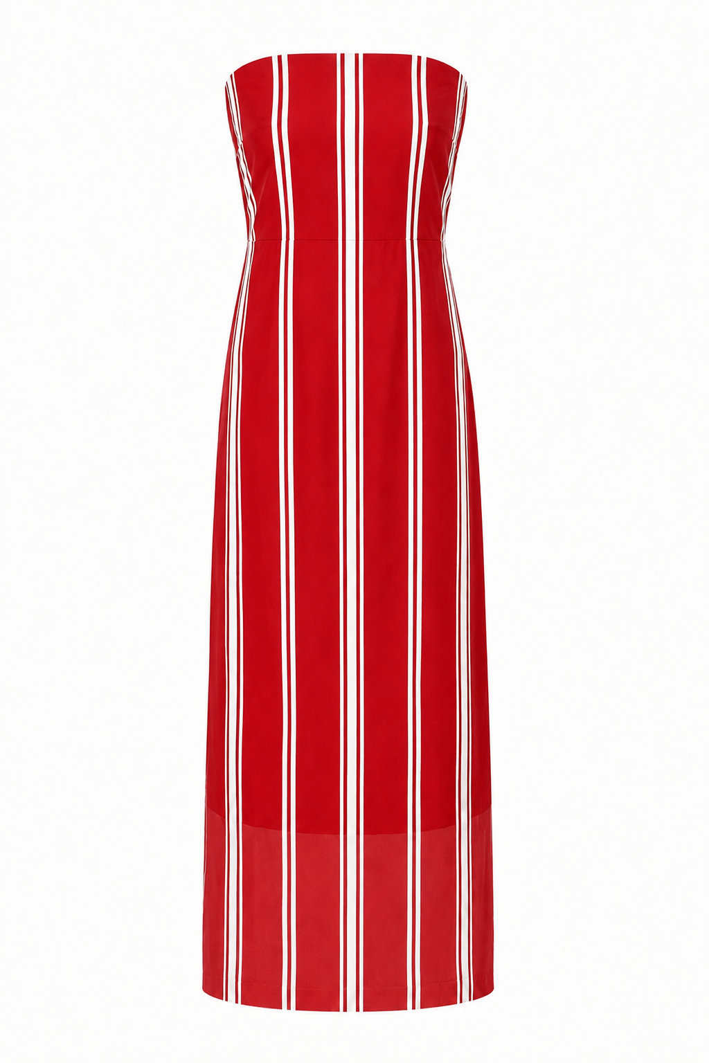 Stella Red Stripe Strapless Midi Dress