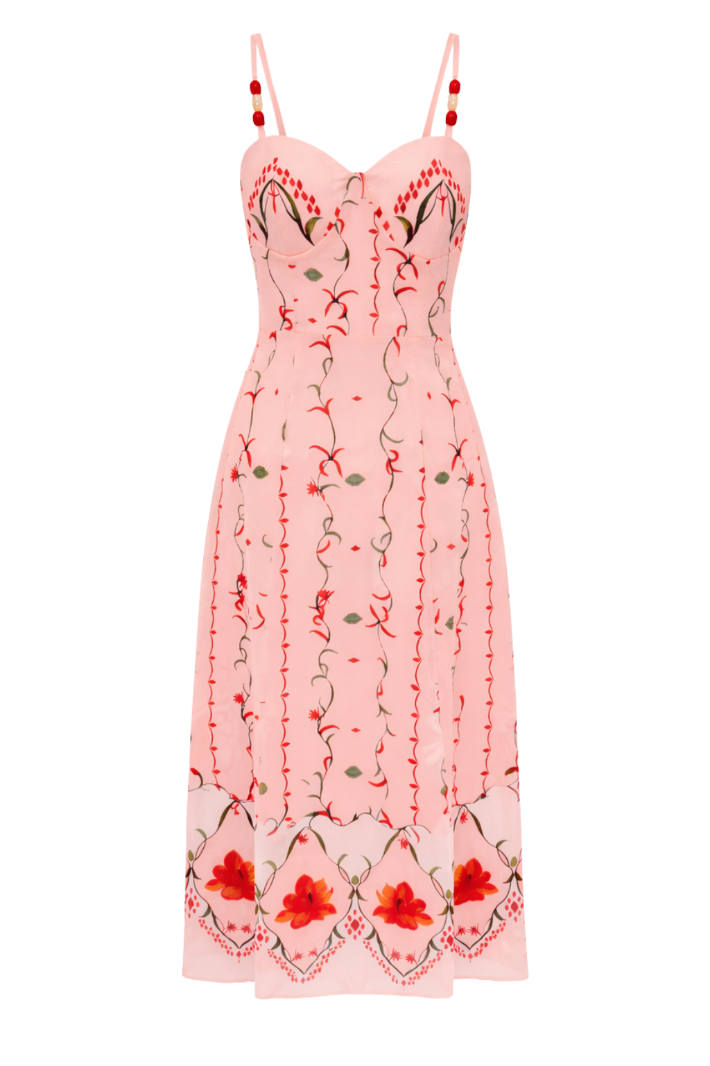Junie Pink Petal Floral Midi Dress