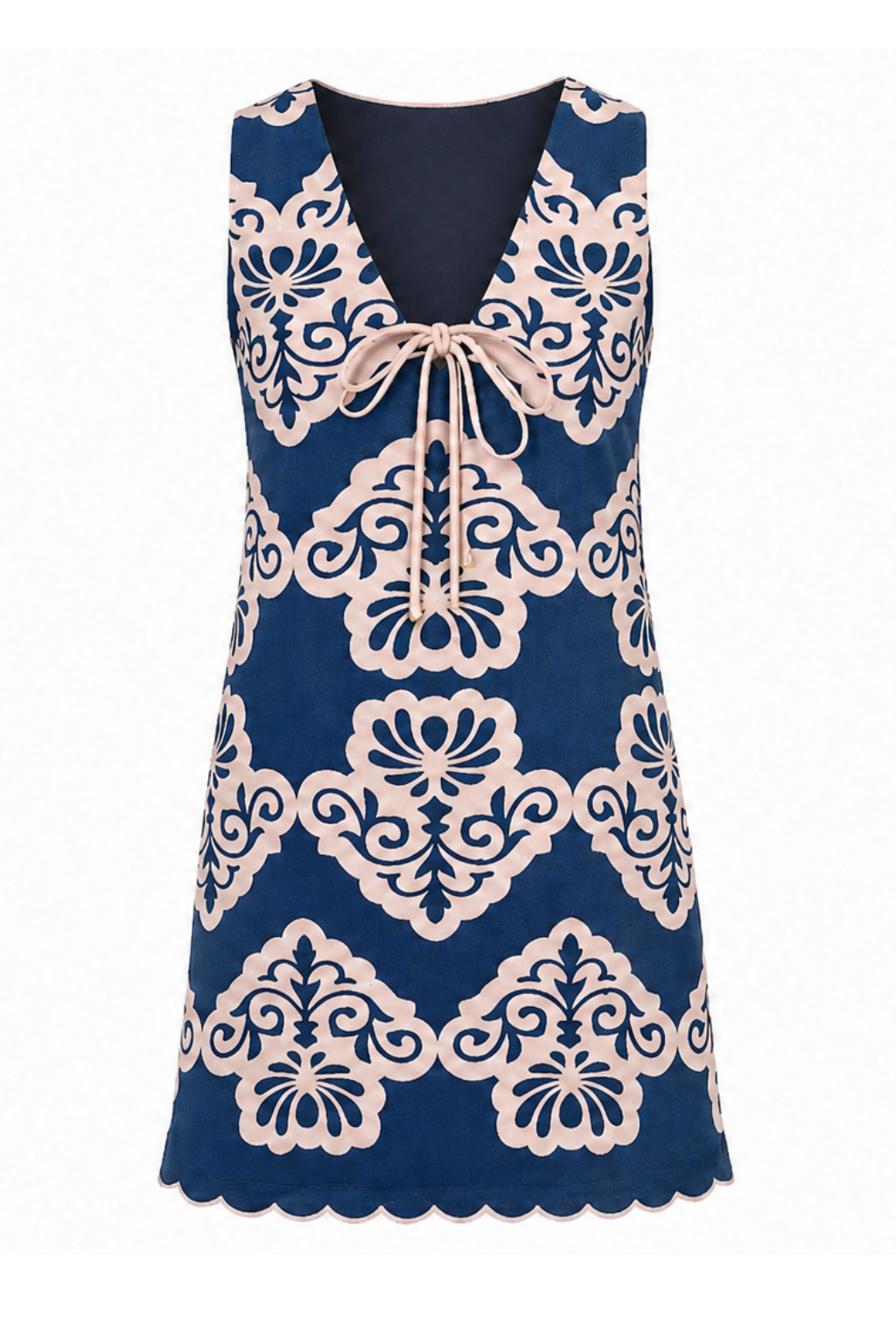 Victoria Navy Sea Wall Mini Dress