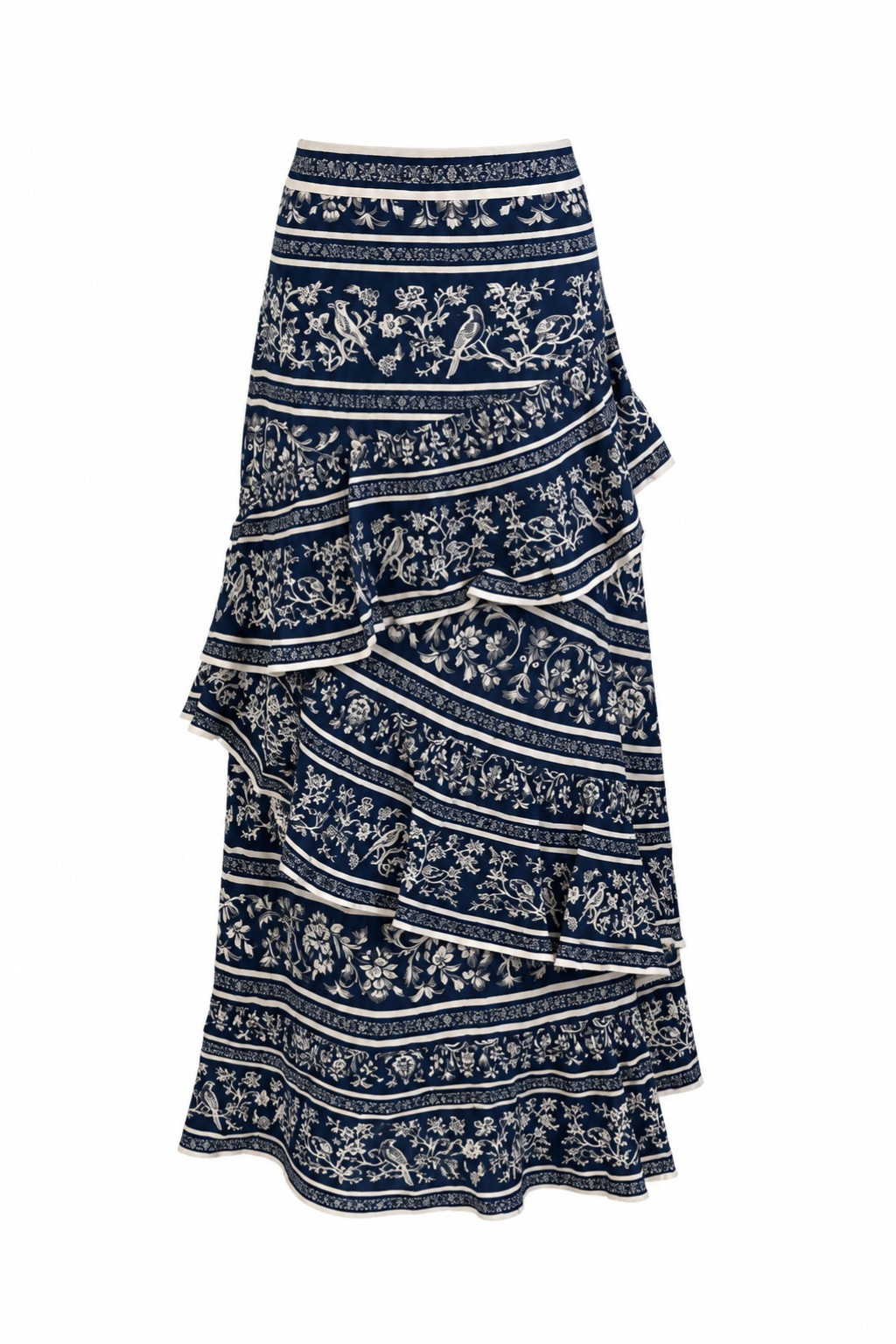 Vivie Menagerie Stripe Midi Skirt