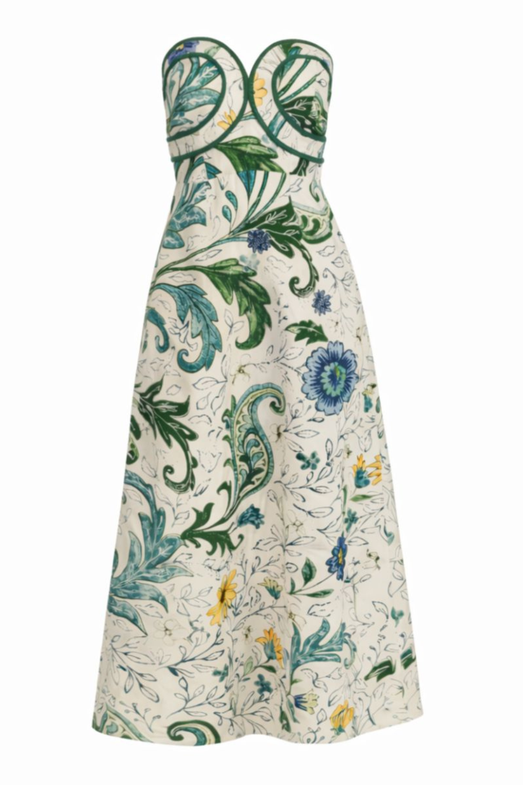 Hayden Multi Floral Daisy Strapless Midi Dress